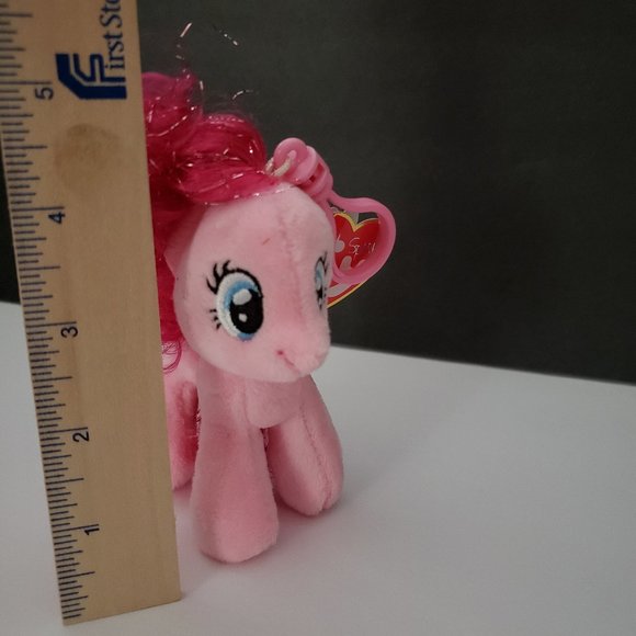 2 pc TY Sparkle BEANIE BABIES MY LITTLE PONY PINKIE PIE Backpack Clip - Picture 7 of 14